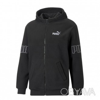 Толстовка чоловіча Puma Power Full-Zip Mens 670826 01 (чорна, тепла, фліс, спортивна, бренд пума)