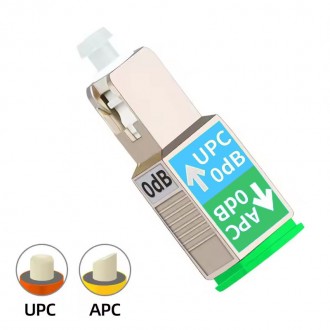 Перехідник UPC-APC для оптоволоконого кабелю OFW SM 9/125, 0 дБ, SC/UPC (Male)-SC/APC (Female). Київ. фото 1