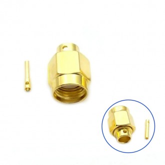 SMA-роз'єм під паяння Unitoptek RP-SMA-RG402, RP-SMA-male (Female Pin) для кабелю RG402 та подібних. Київ. фото 1