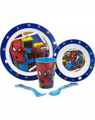 Набор детской посуды 5 пр. Stor Spiderman midnight flyer пластик арт. 74750. Киев. фото 1 Набор детской посуды 5 пр. Stor Spiderman midnight flyer пластик арт. 74750. Киев. фото 1