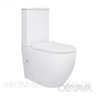 Унитаз-компакт Qtap Robin Ultra Quiet безободковый с сиденьем Soft-close QT13222