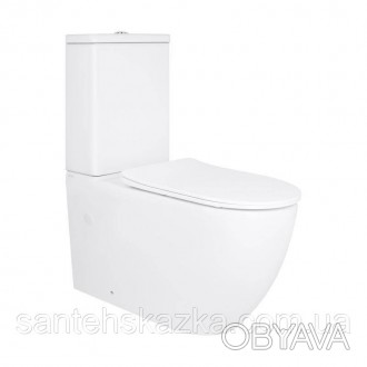 Унитаз напольный Qtap Grand Ultra Quiet безободковый с сиденьем Soft-close WHITE