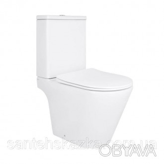 Унитаз напольный Qtap Dove Rimless безободковый с сиденьем Soft-close WHITE QT06