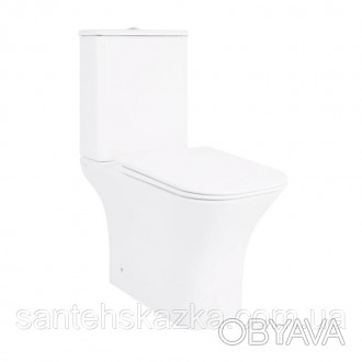Унитаз-компакт Qtap Presto Quadro безободковый с сиденьем Soft-close QT24221215A