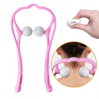 Роликовий масажер Massager of Neck Kneading Рожевий, ручний масажер для шиї, спини ніг, шийний масажер (NS). Одеса. фото 1 Роликовий масажер Massager of Neck Kneading Рожевий, ручний масажер для шиї, спини ніг, шийний масажер (NS). Одеса. фото 1