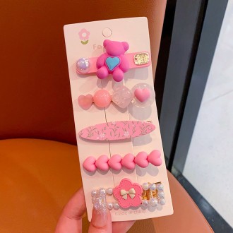 Набір заколок для волосся Honey Fashion Accessories рожевий (12-306/3). Новоград-Волынский. фото 1 Набір заколок для волосся Honey Fashion Accessories рожевий (12-306/3). Новоград-Волынский. фото 1