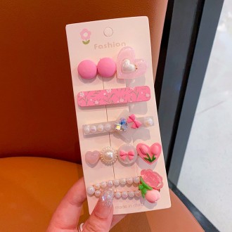 Набір заколок для волосся Honey Fashion Accessories рожевий (12-306/5). Новоград-Волынский. фото 1 Набір заколок для волосся Honey Fashion Accessories рожевий (12-306/5). Новоград-Волынский. фото 1