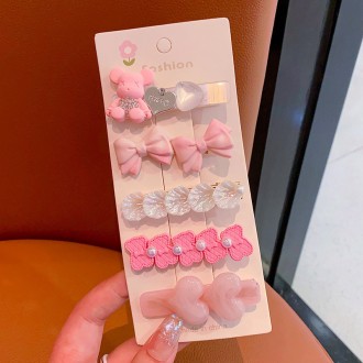 Набір заколок для волосся Honey Fashion Accessories рожевий (12-306/6). Новоград-Волынский. фото 1 Набір заколок для волосся Honey Fashion Accessories рожевий (12-306/6). Новоград-Волынский. фото 1