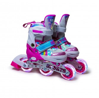 Ролики Радужные Scale Sports Розовые, размер 26-29. Ананьев. фото 1 Ролики Радужные Scale Sports Розовые, размер 26-29. Ананьев. фото 1