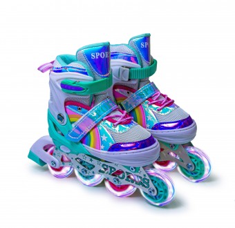 Ролики Радужные Scale Sports Тиффани, размер 34-37. Ананьев. фото 1 Ролики Радужные Scale Sports Тиффани, размер 34-37. Ананьев. фото 1