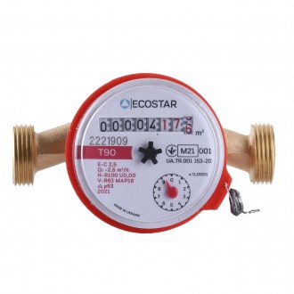 Лічильник гарячої води ECOSTAR DN15 1/2" без штуцера L110 E-C 2,5. Чернігів. фото 1 Лічильник гарячої води ECOSTAR DN15 1/2" без штуцера L110 E-C 2,5. Чернігів. фото 1