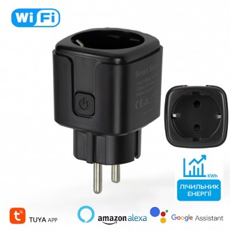Умная WiFi розетка 20А с счетчиком электроэнергии Tuya Smart 4400Вт Black. Львів. фото 1 Умная WiFi розетка 20А с счетчиком электроэнергии Tuya Smart 4400Вт Black. Львів. фото 1