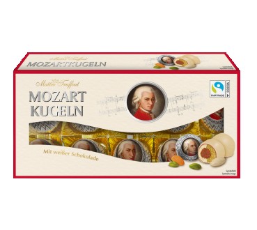 Конфеты Mozart из белого шоколада с начинкой из орехового пралине и марципана 20. Запорожье. фото 1 Конфеты Mozart из белого шоколада с начинкой из орехового пралине и марципана 20. Запорожье. фото 1