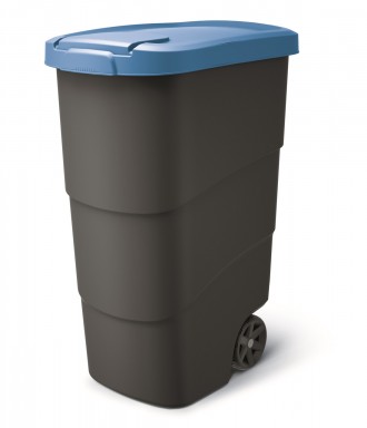 Бак для сміття Prosperplast Wheeler 90 л, антрацит, синя кришка. Харків. фото 1 Бак для сміття Prosperplast Wheeler 90 л, антрацит, синя кришка. Харків. фото 1