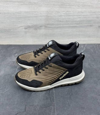 Демісезонні шкіряні кросівки Reebok колір оливковий/чорний. Київ. фото 1 Демісезонні шкіряні кросівки Reebok колір оливковий/чорний. Київ. фото 1