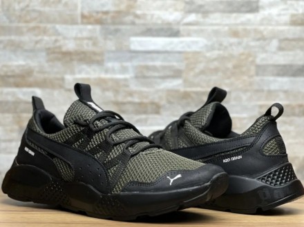 Кросівки літо натуральна шкіра- вставки сітка Puma колір олива.. Київ. фото 1 Кросівки літо натуральна шкіра- вставки сітка Puma колір олива.. Київ. фото 1