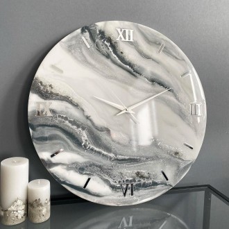 Годинник настінний круглий з епоксидної смоли EPOXY M151 70x70 см. Київ. фото 1