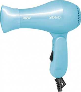 Фен для сушіння волосся SOGO SS-3615-B 800 Вт блакитний. Київ. фото 1 Фен для сушіння волосся SOGO SS-3615-B 800 Вт блакитний. Київ. фото 1