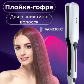 Плойка гофре VGR з РК-дисплеєм 45 Вт. . фото 8 Хвиляста праска VGR - це зручні щипці для волосся, які легко використовувати для. . фото 8