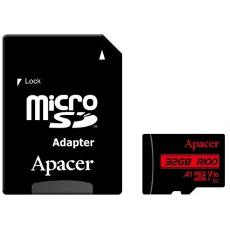 Карта пам'яті Apacer microSDHC 32GB UHS-I Class 10 + SD-адаптер (R100MB/s) (AP32. Харків. фото 1 Карта пам'яті Apacer microSDHC 32GB UHS-I Class 10 + SD-адаптер (R100MB/s) (AP32. Харків. фото 1