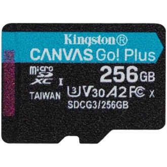 Карта пам'яті Kingston microSDXC 256GB Canvas Go! Plus UHS-I/U3 + адаптер (R170/. Харків. фото 1 Карта пам'яті Kingston microSDXC 256GB Canvas Go! Plus UHS-I/U3 + адаптер (R170/. Харків. фото 1