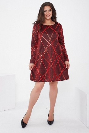 РОЗПРОДАЖ! Коротка жіноча сукня, червоного кольору, з люрексу, 153R4052. Одесса. фото 1 РОЗПРОДАЖ! Коротка жіноча сукня, червоного кольору, з люрексу, 153R4052. Одесса. фото 1