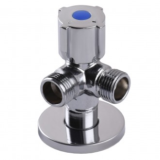 Кран кульовий кутовий подвійний SELBA 1/2| х 1/2"х1/2| DOUBLE (SL1588). Чернігів. фото 1 Кран кульовий кутовий подвійний SELBA 1/2| х 1/2"х1/2| DOUBLE (SL1588). Чернігів. фото 1