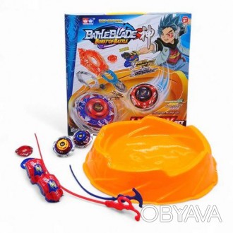 РОЗПРОДАЖ! Бейблейд (BeyBlade) набір - арена, 2 дзиґи, металеві накладки, 2 запу