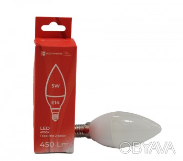 LED лампа С37 5Вт E14 4100К 450 Лм 165-265 В