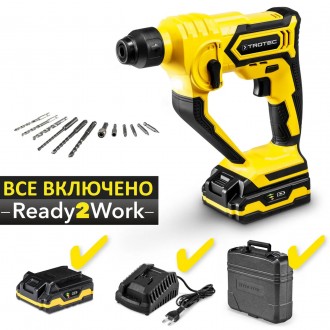 Перфоратор аккумуляторный Trotec PRDS 10-20V + кейс (4415000201). Кременчук. фото 1 Перфоратор аккумуляторный Trotec PRDS 10-20V + кейс (4415000201). Кременчук. фото 1