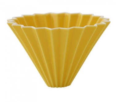 Пуровер для приготовления кофе фарфоровый Origami Dripper M Yellow. Тернопіль. фото 1 Пуровер для приготовления кофе фарфоровый Origami Dripper M Yellow. Тернопіль. фото 1