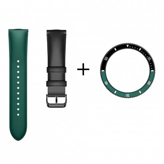 Безель і шкіряний ремінець для смарт годинника Xiaomi Watch S3/S4 Black-green. Запоріжжя. фото 1 Безель і шкіряний ремінець для смарт годинника Xiaomi Watch S3/S4 Black-green. Запоріжжя. фото 1
