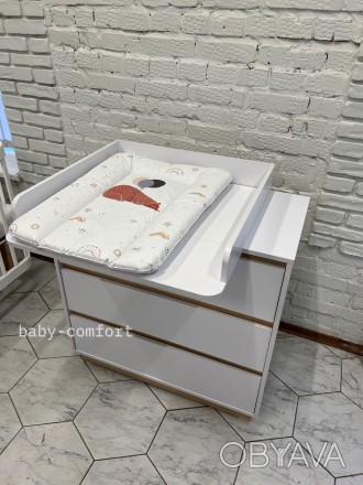 Пеленальний комод Baby Comfort FLY білий+сонома, зі з'ємним пеленатором