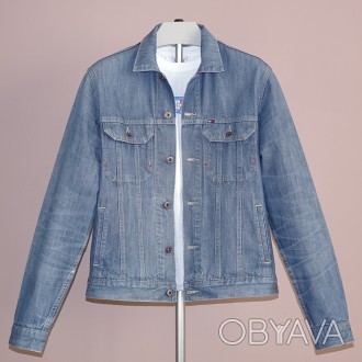 150€ Tommy Hilfiger джинсовая куртка L мужская джинсовка чоловіча