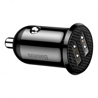 Адаптер автомобільний BASEUS Grain Pro автозарядний 2 USB 4.8 A (CCALLP-01) чорн. Київ. фото 1 Адаптер автомобільний BASEUS Grain Pro автозарядний 2 USB 4.8 A (CCALLP-01) чорн. Київ. фото 1
