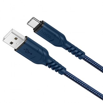 Кабель плетений HOCO X59 Victory charging data cable USb — Type-C 1m синій. Київ. фото 1 Кабель плетений HOCO X59 Victory charging data cable USb — Type-C 1m синій. Київ. фото 1