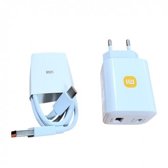 Комплект зарядний Xiaomi MDY-EP-1406 GaN 67W Type-C + USB-A 2 порти блок + кабел. Київ. фото 1 Комплект зарядний Xiaomi MDY-EP-1406 GaN 67W Type-C + USB-A 2 порти блок + кабел. Київ. фото 1
