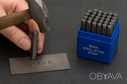 Клейма латинские буквы 8 мм – набор ударных клейм A–Z (27 шт), для маркировки ме