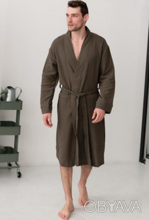 Чоловічий халат з мусліну хакі Cosy M61 L