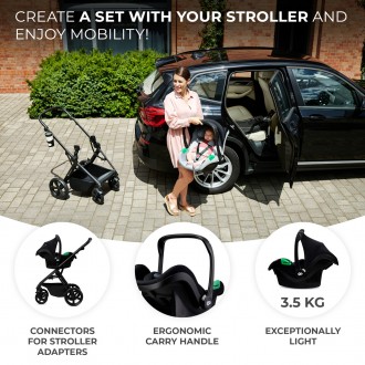Автокресло-переноска Kinderkraft Mink Pro i-Size Black (KCMINKPRBLK0000). . фото 8 MINK PRO - Ваше первое автокресло для детей от рождения до 13 кг. Ребенка можно . . фото 8