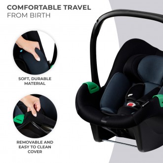 Автокресло-переноска Kinderkraft Mink Pro i-Size Black (KCMINKPRBLK0000). . фото 9 MINK PRO - Ваше первое автокресло для детей от рождения до 13 кг. Ребенка можно . . фото 9