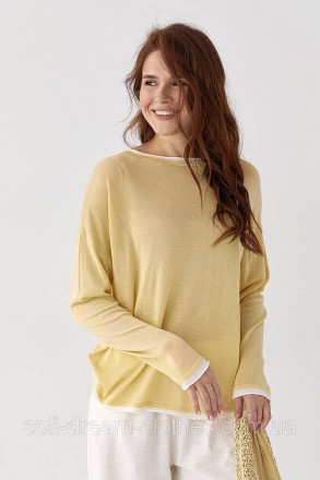 Віскозний лонгслів із контрастним кантом - лимонний цвет, ONE SIZE (є розміри). Миколаїв. фото 1 Віскозний лонгслів із контрастним кантом - лимонний цвет, ONE SIZE (є розміри). Миколаїв. фото 1