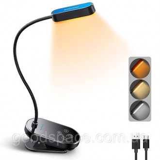 Лампа настольная аккумуляторная Glocusent Mini clip-on Book light, черная. Дніпро. фото 1 Лампа настольная аккумуляторная Glocusent Mini clip-on Book light, черная. Дніпро. фото 1