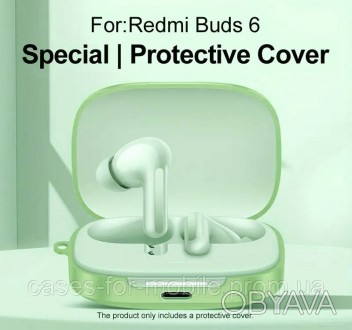 Силиконовый чехол с карабином для наушников Xiaomi Redmi Buds 6