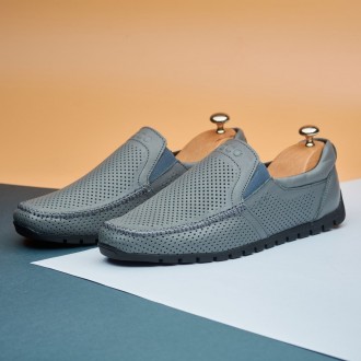 Летние кожаные мокасины с перфорацией Ecco Grey Leather 41. Киев. фото 1 Летние кожаные мокасины с перфорацией Ecco Grey Leather 41. Киев. фото 1