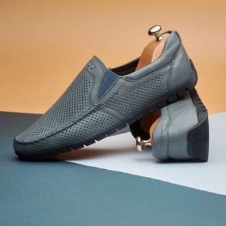 Летние кожаные мокасины с перфорацией Ecco Grey Leather 44. Киев. фото 1 Летние кожаные мокасины с перфорацией Ecco Grey Leather 44. Киев. фото 1