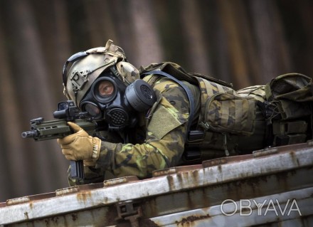 Военный противогаз с флягой ОМ-90(ЗВП-01У) и фильтром NBC-3/SL M (A2B2E2K2HgSXP3
