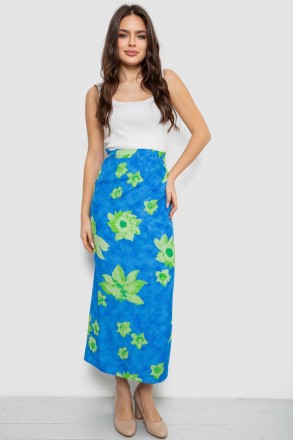 Спідниця вільного крою на запах, колір синьо-зелений, 167R345. Хмельницкий. фото 1