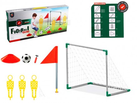 Футбольные ворота с сеткой 56,5х46,5х37,5 см, мяч, насос, флажки MR1217. Харьков. фото 1