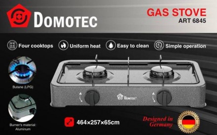 Плита газова таганок Domotec MS 6602 сіра. Одеса. фото 1 Плита газова таганок Domotec MS 6602 сіра. Одеса. фото 1